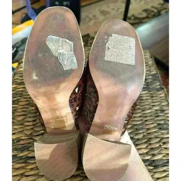 Womans Real Fur Slip-On Heels Mules Fall Animal Print Back To School l SIZE 7 - Picture 6 of 9